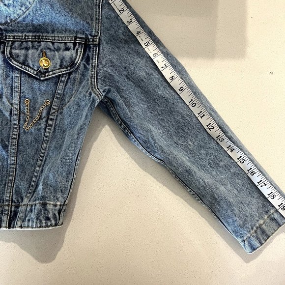 Jordache Gold 80's Vintage Light Wash Acid Jean Jacket Gold Buttons Cotton Small - Picture 10 of 10